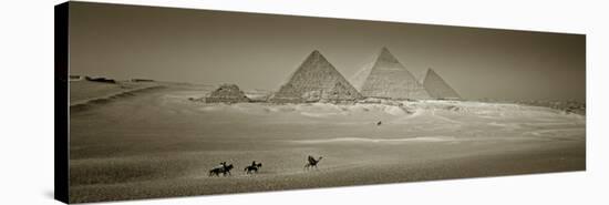 Panormic Image of the Pyramids at Giza, Cairo, Egypt-Jon Arnold-Stretched Canvas