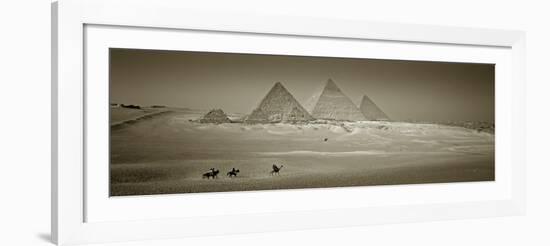 Panormic Image of the Pyramids at Giza, Cairo, Egypt-Jon Arnold-Framed Photographic Print
