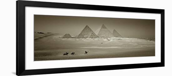 Panormic Image of the Pyramids at Giza, Cairo, Egypt-Jon Arnold-Framed Photographic Print