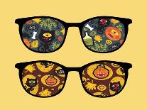 Retro Sunglasses with Halloween Reflection in It.-panova-Art Print