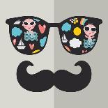 Retro Sunglasses with Halloween Reflection in It.-panova-Art Print