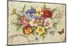 Pansies and Butterflies-Jean Plout-Mounted Giclee Print
