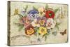 Pansies and Butterflies-Jean Plout-Stretched Canvas