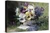 Pansies and Forget Me Not-Albert Tibulle de Furcy Lavault-Stretched Canvas