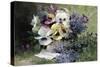 Pansies and Forget Me Not-Albert Tibulle de Furcy Lavault-Stretched Canvas