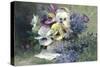 Pansies and Forget-Me-Not-Albert Tibulle de Furcy Lavault-Stretched Canvas