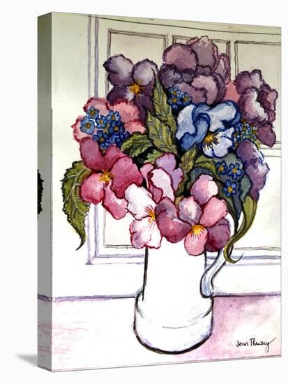 Pansies and Forget-Me-Nots-Joan Thewsey-Stretched Canvas