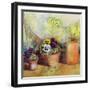 Pansies and Terracotta Pots-Karen Armitage-Framed Giclee Print