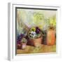 Pansies and Terracotta Pots-Karen Armitage-Framed Giclee Print