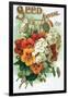 Pansies and White Flowers-null-Framed Giclee Print