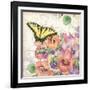 Pansies & Butterflies-Julie Paton-Framed Art Print