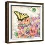 Pansies & Butterflies-Julie Paton-Framed Art Print