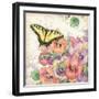 Pansies & Butterflies-Julie Paton-Framed Art Print