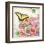 Pansies & Butterflies-Julie Paton-Framed Art Print