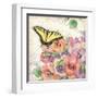 Pansies & Butterflies-Julie Paton-Framed Art Print