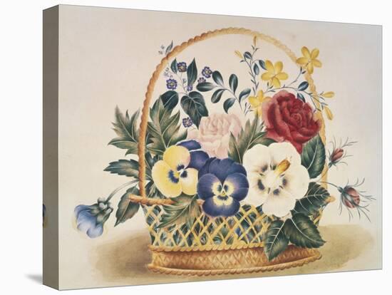 Pansies in a Basket-null-Stretched Canvas