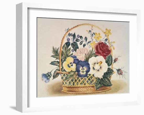 Pansies in a Basket-null-Framed Giclee Print