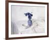 Pansies in a Blue Vase, Still Life, 1990-Arthur Easton-Framed Giclee Print