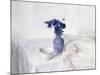 Pansies in a Blue Vase, Still Life, 1990-Arthur Easton-Mounted Giclee Print