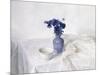 Pansies in a Blue Vase, Still Life, 1990-Arthur Easton-Mounted Giclee Print