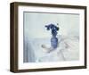 Pansies in a Blue Vase-Arthur Easton-Framed Art Print