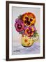 Pansies in a Patterned Mug, 2015-Joan Thewsey-Framed Giclee Print