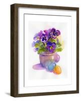 Pansies with Easter Eggs, 2014-John Keeling-Framed Giclee Print