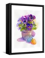 Pansies with Easter Eggs, 2014-John Keeling-Framed Stretched Canvas