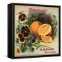 Pansy Brand - California - Citrus Crate Label-Lantern Press-Framed Stretched Canvas