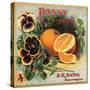 Pansy Brand - California - Citrus Crate Label-Lantern Press-Stretched Canvas