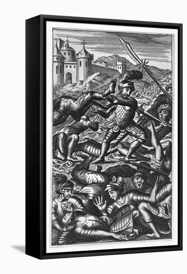 Pantagruel Defeating Three Hundred Giants from 'Gargantua and Pantagruel', by François Rabelais-null-Framed Stretched Canvas