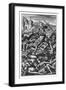 Pantagruel Defeating Three Hundred Giants from 'Gargantua and Pantagruel', by François Rabelais-null-Framed Giclee Print