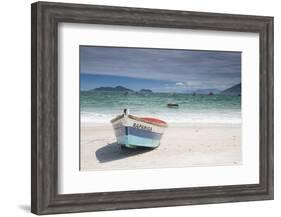 Pantano Do Sul Beach and Fisherman's Boat on Florianopolis Island in Southern Brazil-Alex Saberi-Framed Photographic Print