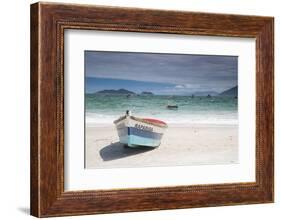 Pantano Do Sul Beach and Fisherman's Boat on Florianopolis Island in Southern Brazil-Alex Saberi-Framed Photographic Print