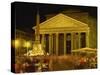 Pantheon Illuminated at Night in Rome, Lazio, Italy, Europe-Rainford Roy-Stretched Canvas