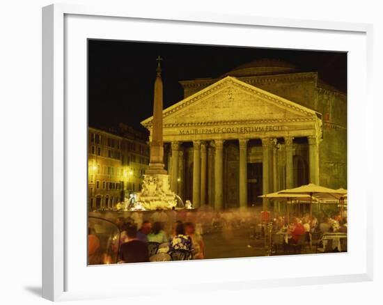 Pantheon Illuminated at Night in Rome, Lazio, Italy, Europe-Rainford Roy-Framed Photographic Print