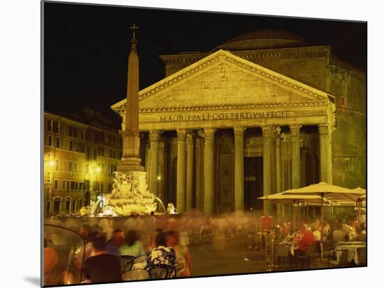 Pantheon Illuminated at Night in Rome, Lazio, Italy, Europe-Rainford Roy-Mounted Photographic Print