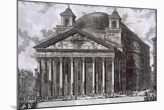 Pantheon of Agrippa, Rome-Giovanni Battista Piranesi-Mounted Giclee Print