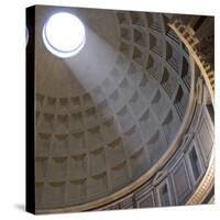 Pantheon, Rome. Shaft of Sunlight Through Oculus in Dome-Mike Burton-Stretched Canvas