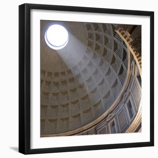 Pantheon, Rome. Shaft of Sunlight Through Oculus in Dome-Mike Burton-Framed Photographic Print