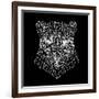 Panther Head Black Mesh-Lisa Kroll-Framed Art Print