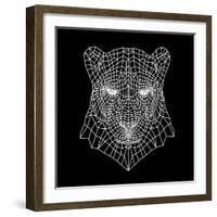 Panther Head Black Mesh-Lisa Kroll-Framed Art Print