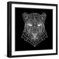 Panther Head Black Mesh-Lisa Kroll-Framed Art Print