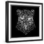 Panther Head Black Mesh-Lisa Kroll-Framed Art Print