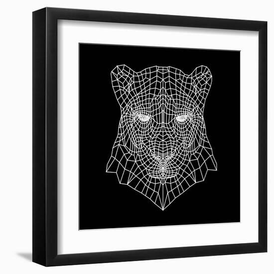 Panther Head Black Mesh-Lisa Kroll-Framed Art Print