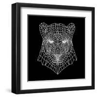 Panther Head Black Mesh-Lisa Kroll-Framed Art Print