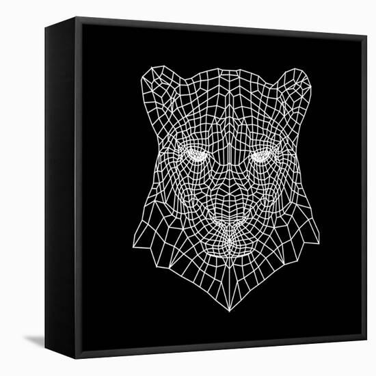 Panther Head Black Mesh-Lisa Kroll-Framed Stretched Canvas