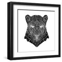 Panther Head Mesh-Lisa Kroll-Framed Art Print