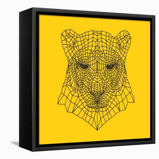 Panther Head Yellow Mesh-Lisa Kroll-Framed Stretched Canvas