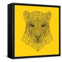 Panther Head Yellow Mesh-Lisa Kroll-Framed Stretched Canvas